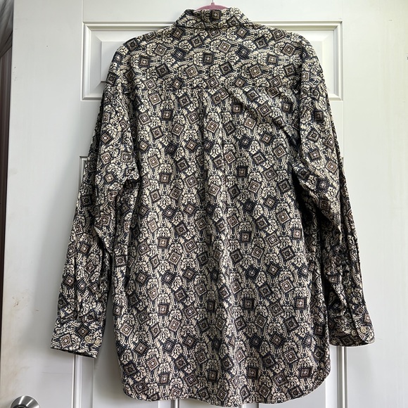 Brocade Stamp Flannel Cotton Men’s Shirt L - Picture 6 of 9